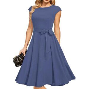 Dresstells Women's Greyblue Modest Vintage Cocktail Formal Party Dresses